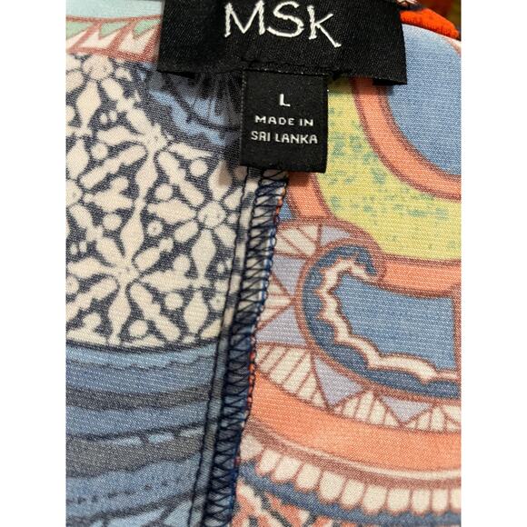 MSK Sleeveless Dress, Vivid Paisley Pattern, Size Large - Picture 4 of 6